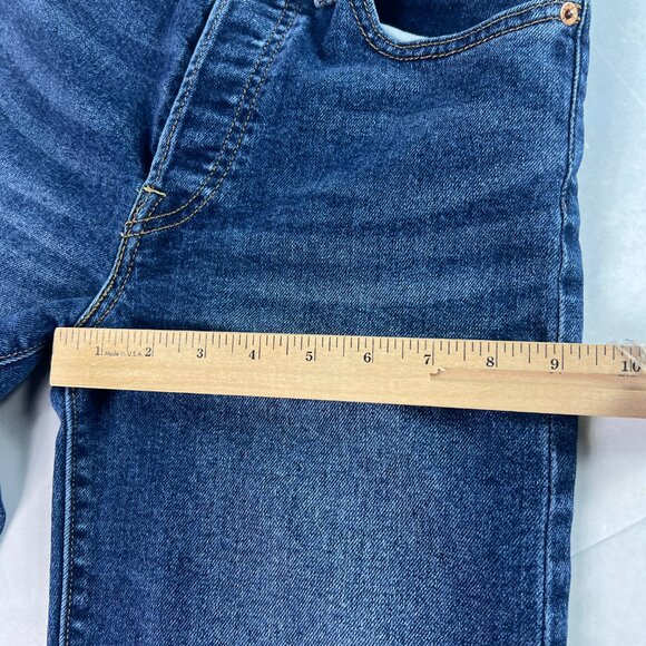 Levi's Jeans Women 24x25* Ribcage High Rise Straight Crop Dark Blue Denim Tag 25 - Picture 14 of 16